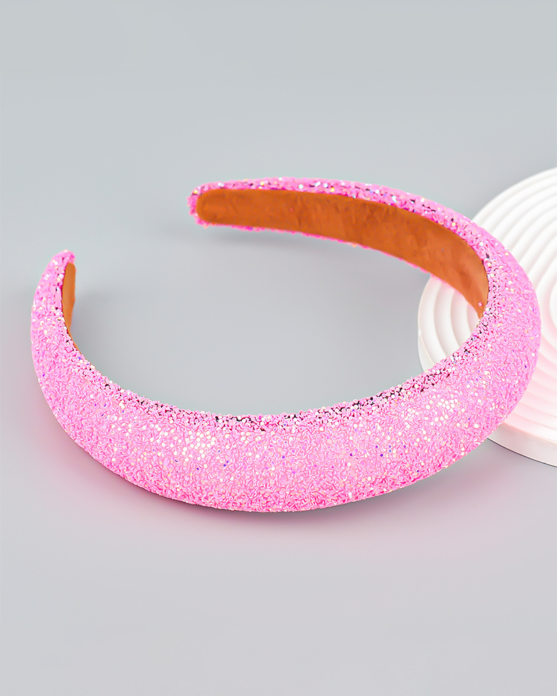 Sponge Wide-Brimmed Headband Pink