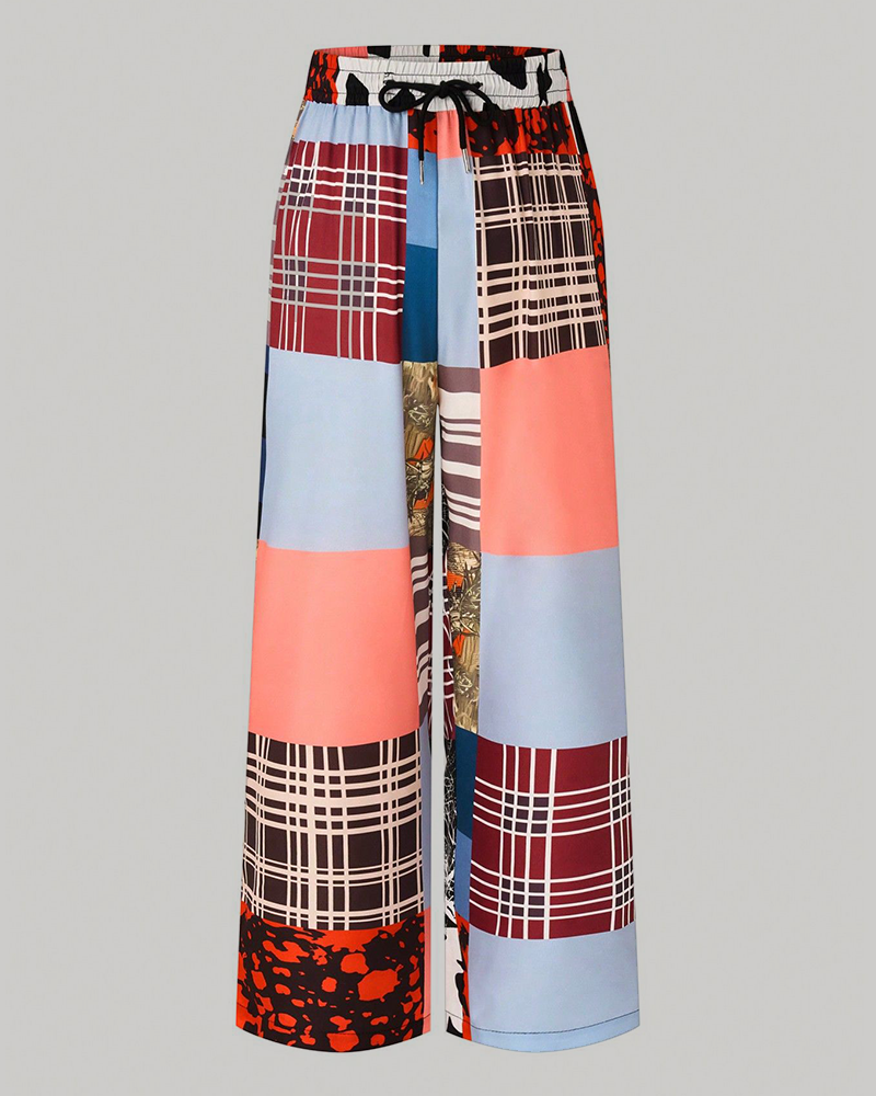 Printed Pleat Relax Pants