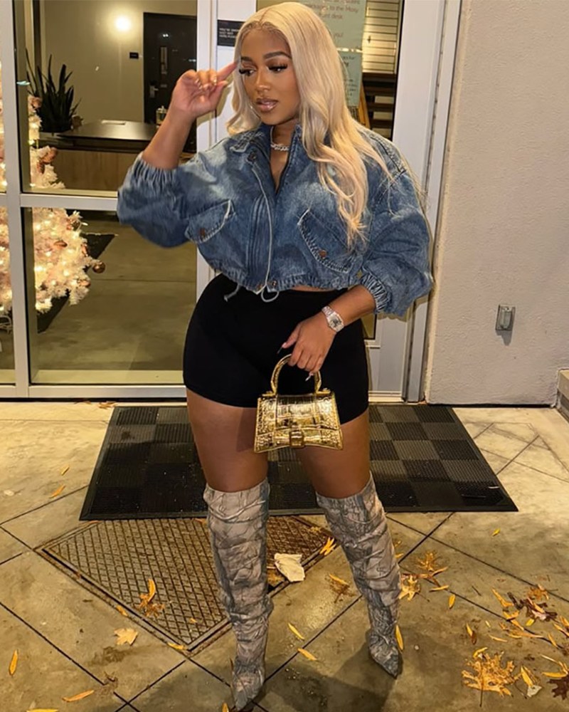 TrendLine Drawstring Denim Jacket