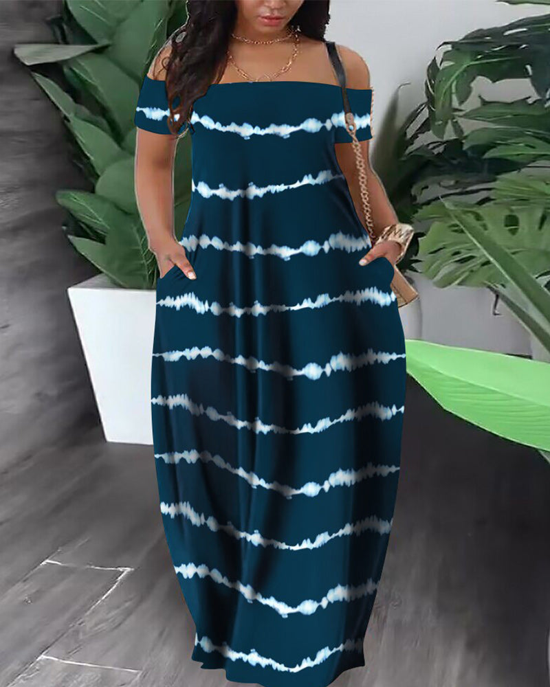 Gala Vibes Dress Blue Print