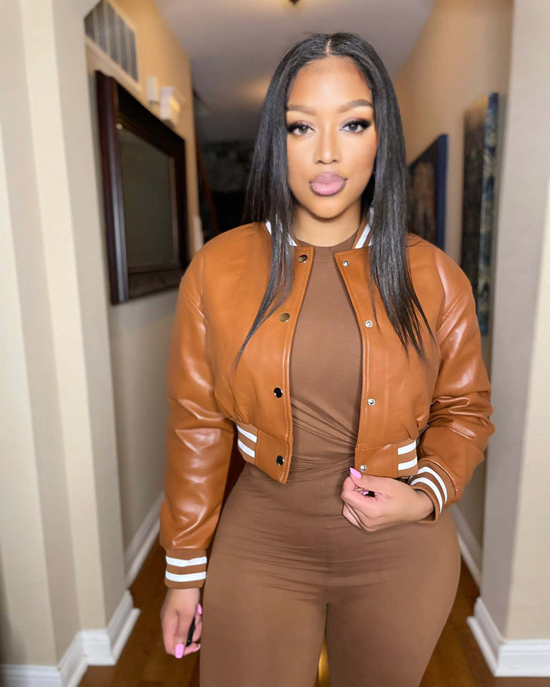 Varsity leather BROWN