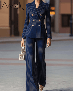 Office Chic Striped Blazer Set