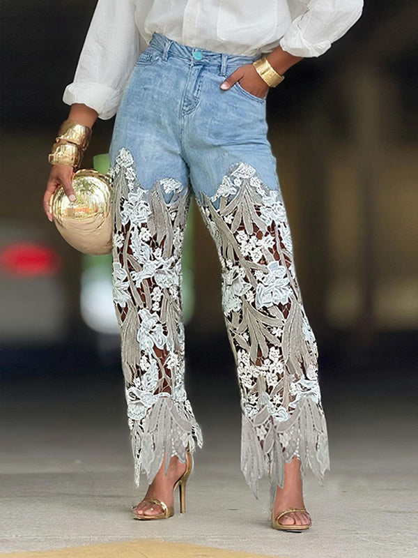 Jean combiné en dentelle Indiebeautie