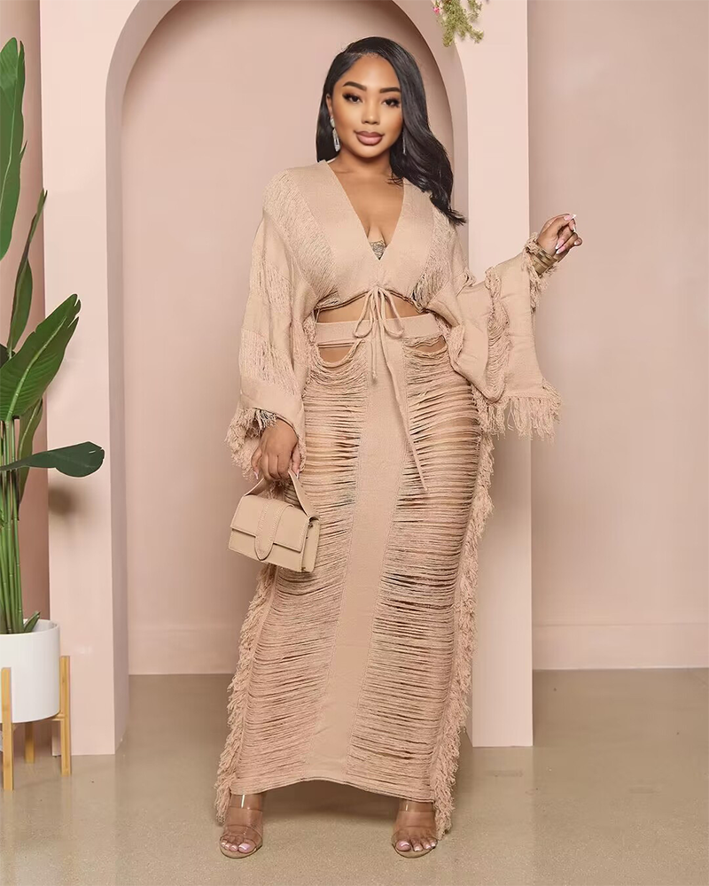 Island Vibe Skirt Set APRICOT