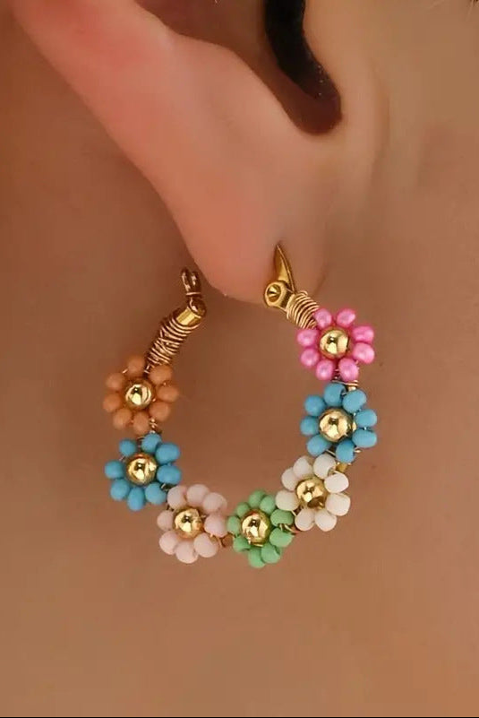Colorful Flower Handmade Earrings