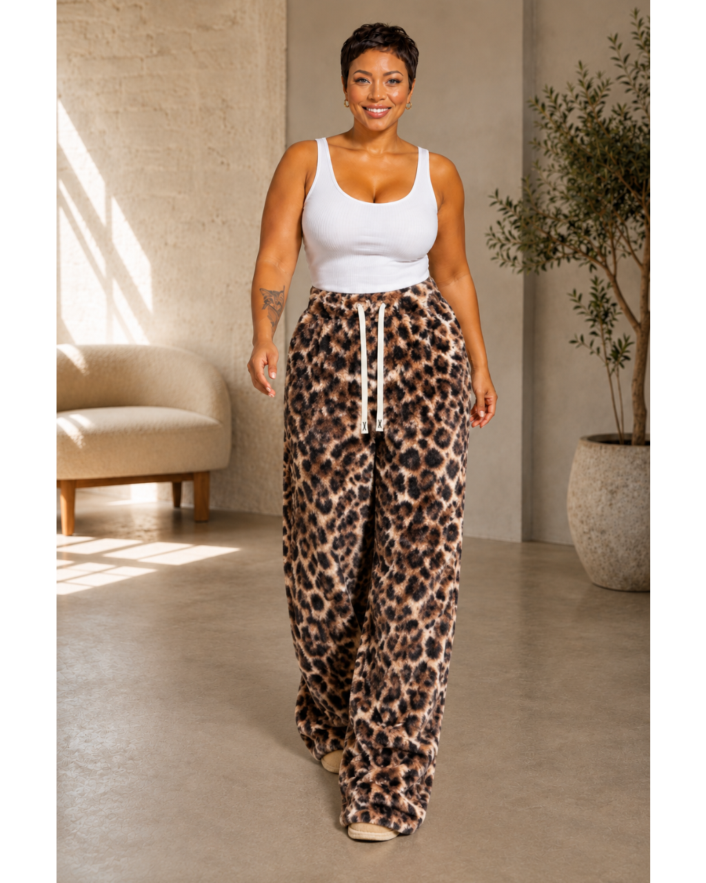 Unisex Leopard Relaxed Fit Pants