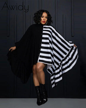 Divide It Up Shirt Dress One Size Black