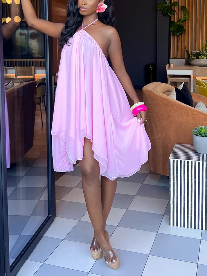 Halter Flowy Mini Dress
