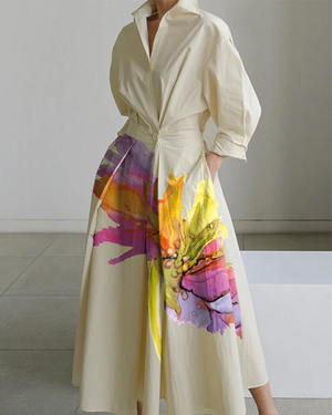 Runway Art Maxi Shirt Dress
