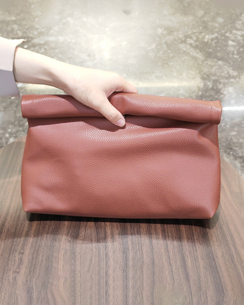 Sleek Edge Clutch Bag Brown