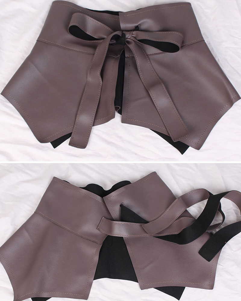 FAUX LEATHER SKIRT BELT OneSize Coffee