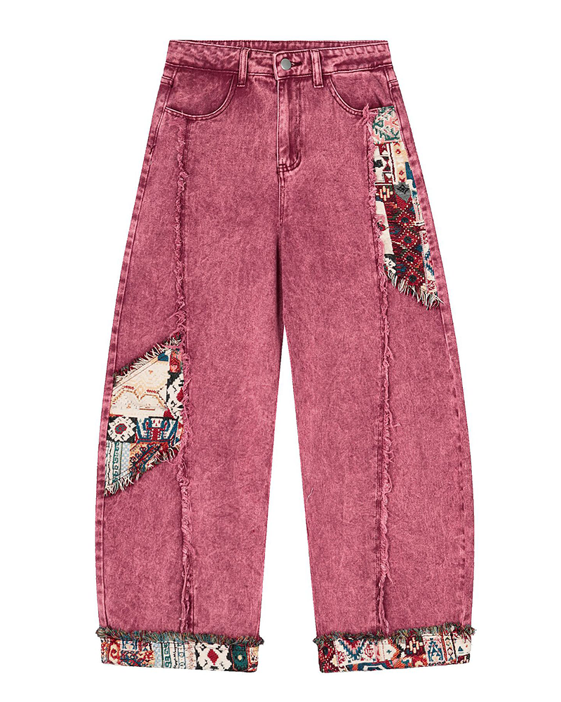 Curve Cut Barrel Jeans