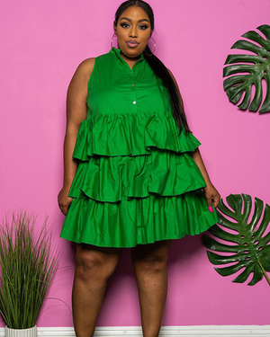 Sadie Tiered Dress Green