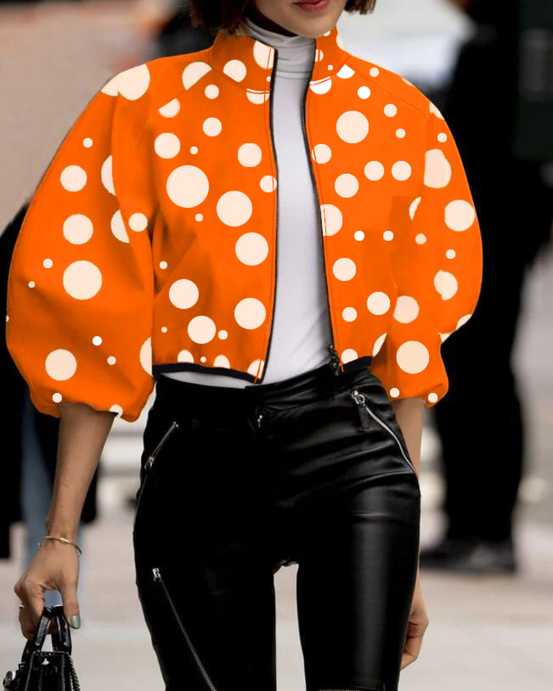 Motivi Polka Dots Jacket Orange