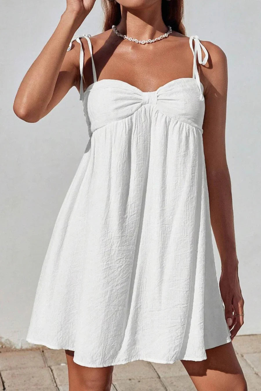 Bow Tie-up Cami Mini Dress
