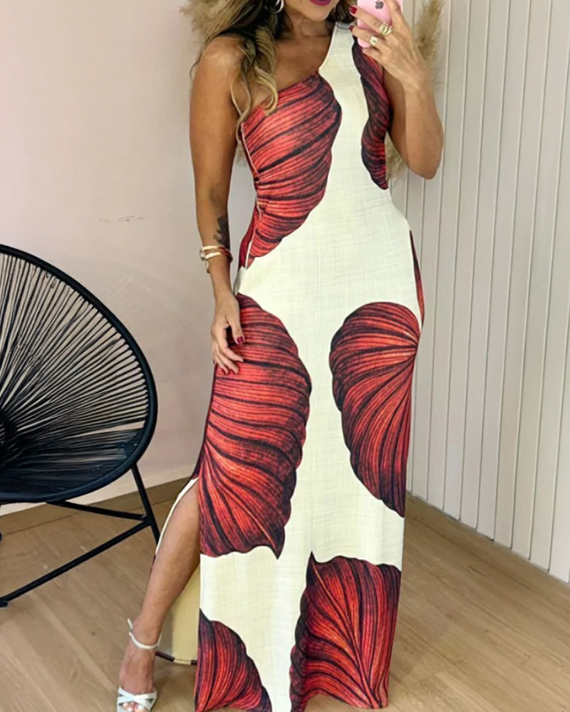 Summer Leaves Dress Red