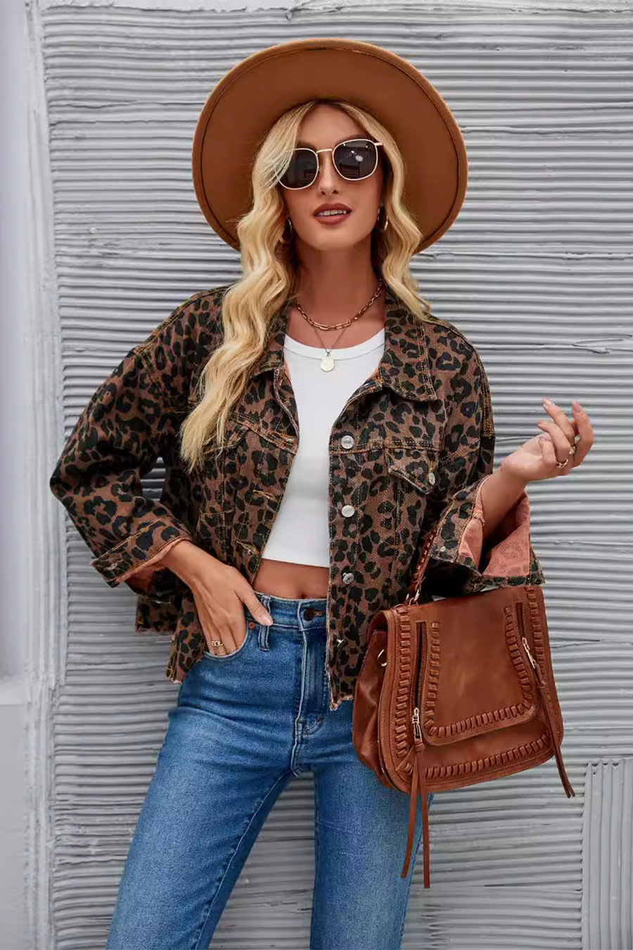 Leopard Print Fashion Casual Short Jacket