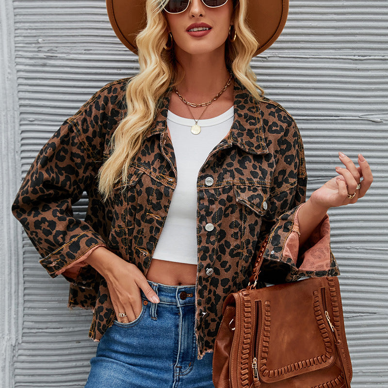 Leopard Print Fashion Casual Short Jacket