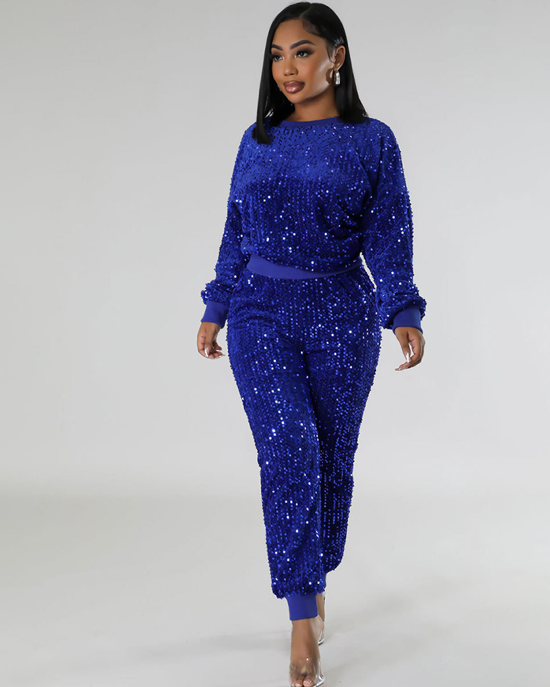 Make It Glam Pant Set Blue