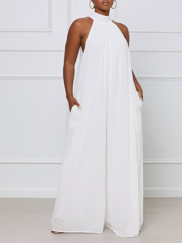 Sleeveless Chiffon Jumpsuit--Clearance