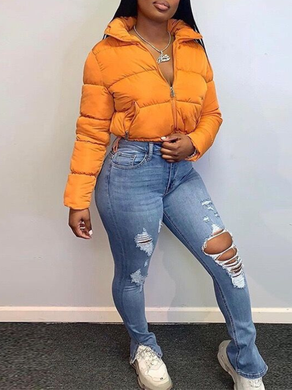 Solid Zip-Front Coat--Clearance