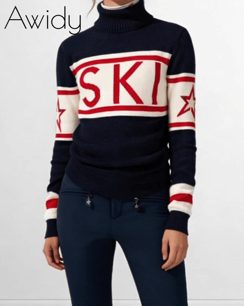 Clean Contrast Ski Sweater