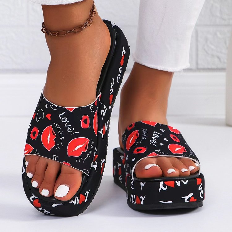 Summer Printed Thick Bottom Slippers