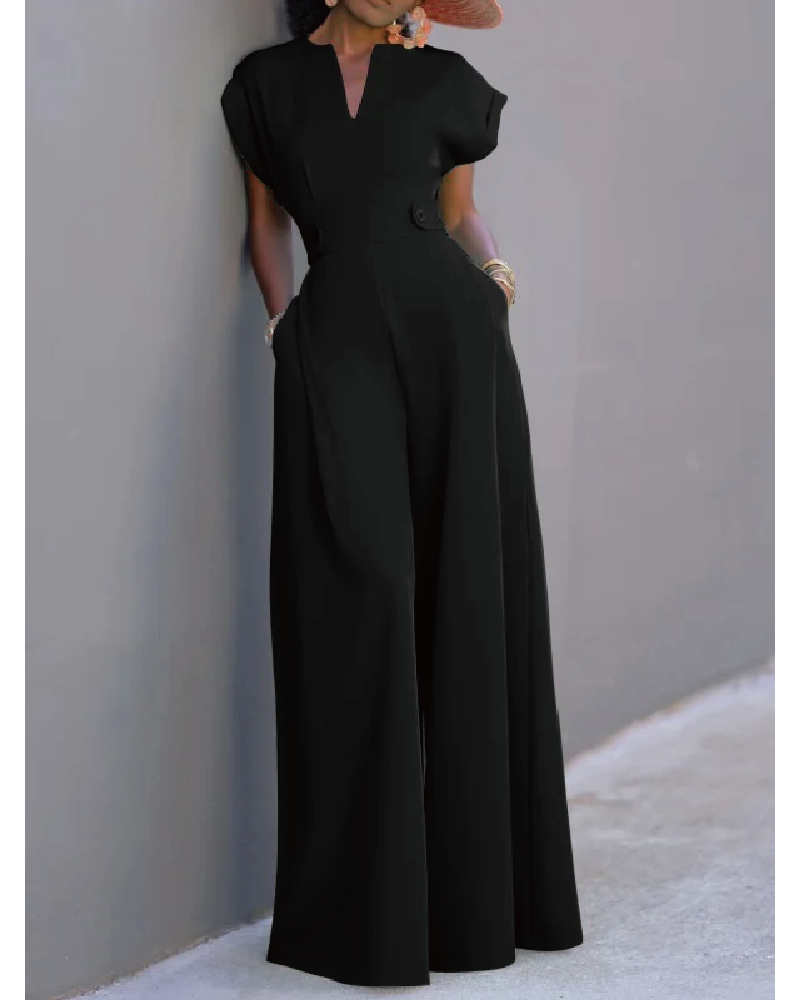 Urban Cap Sleeve Jumpsuit Black
