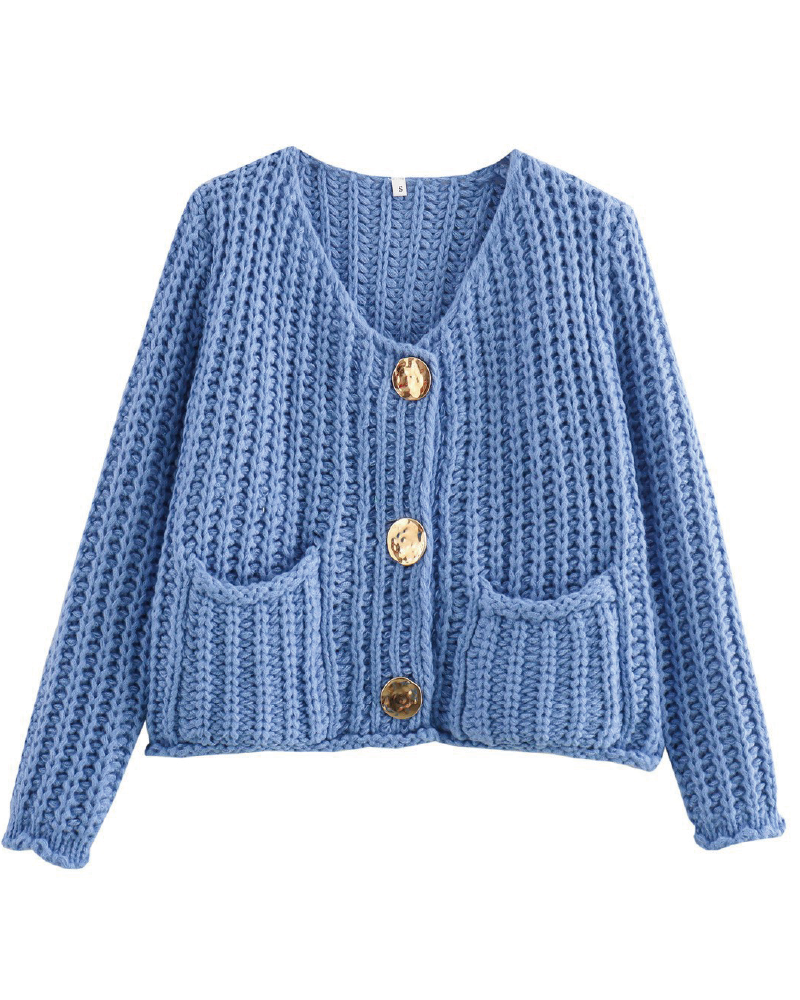 Warm Me Up Cardigan Blue