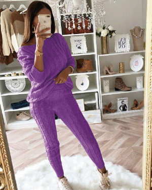 Stay Inside Pant Set Purple