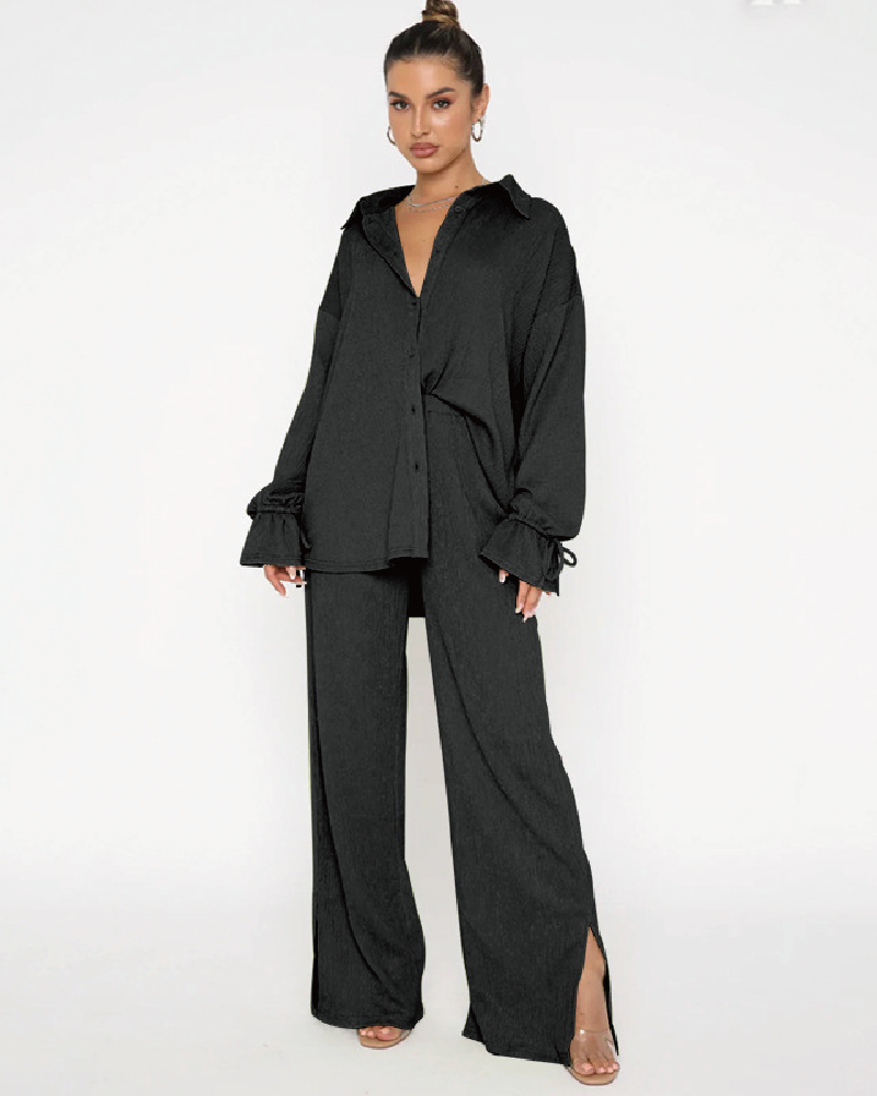 Effortlessly Chic Pant Set Black