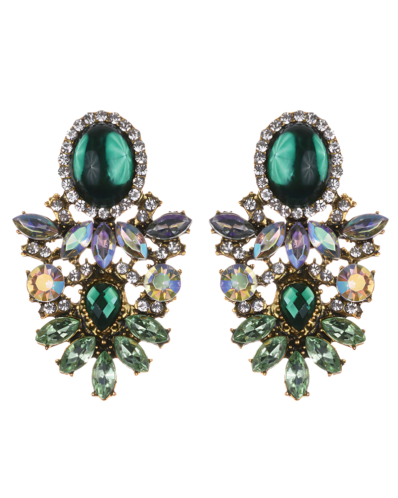 Bedazzle Me Earrings Green