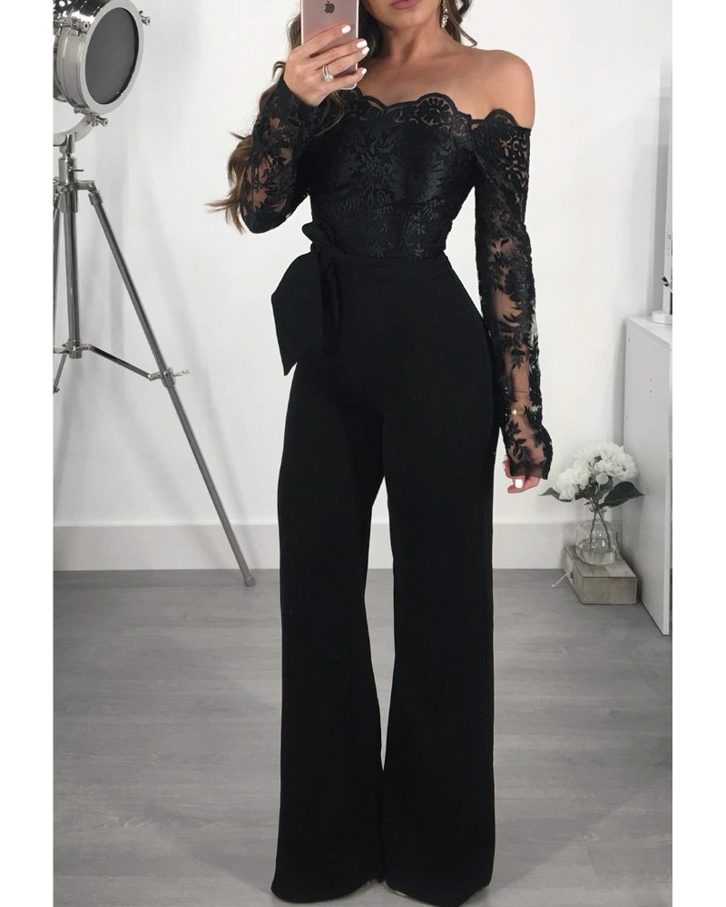 Elegant Lace Jumpsuit Black