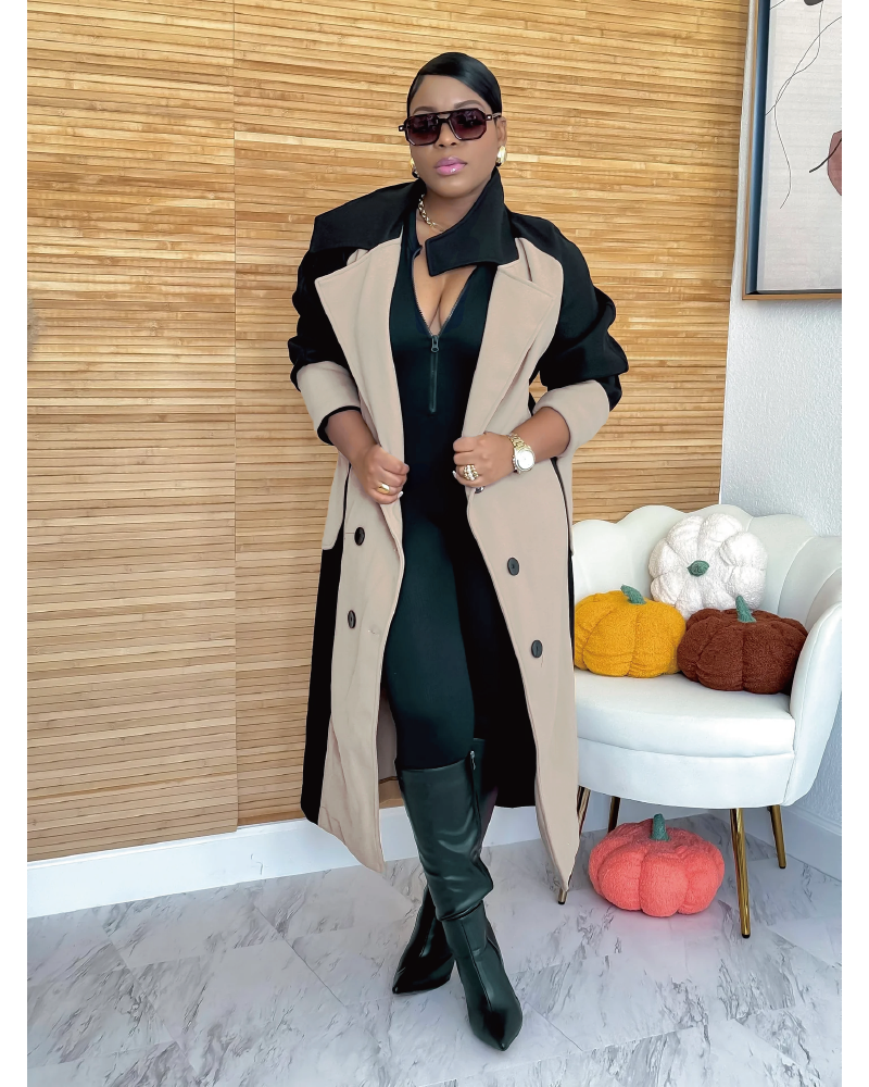 MISS MODERN DOUBLE BREASTED TRENCH COAT 3XL