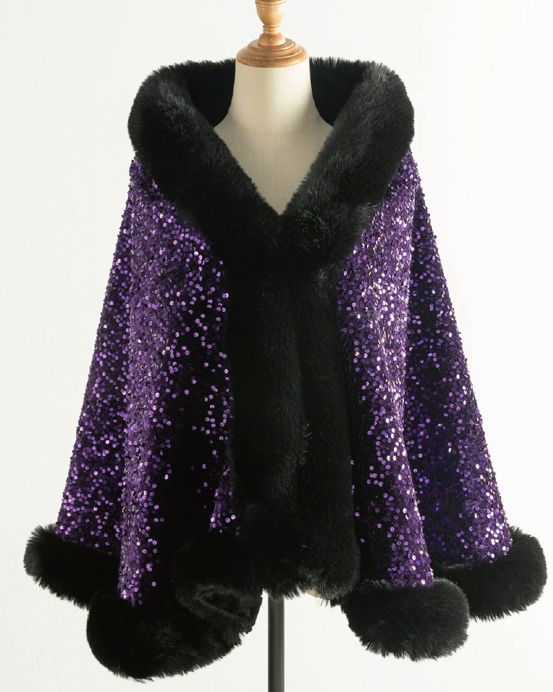 Sequin Cape Purple