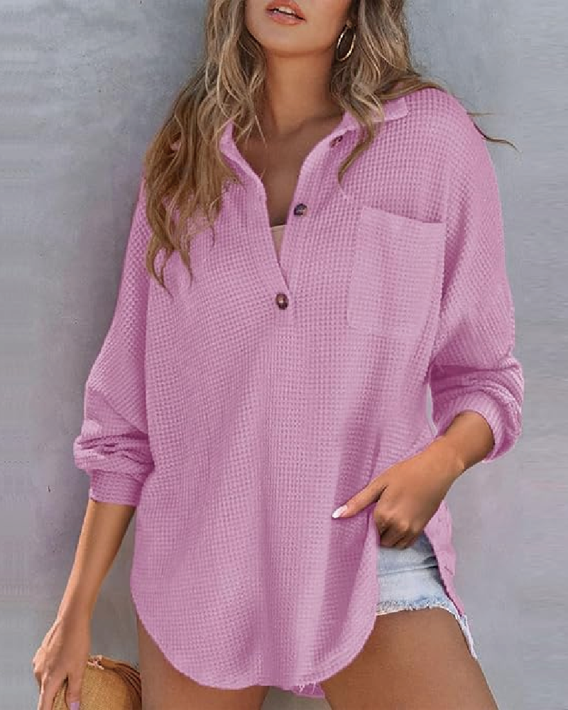 Waffle Knit Top Lavender