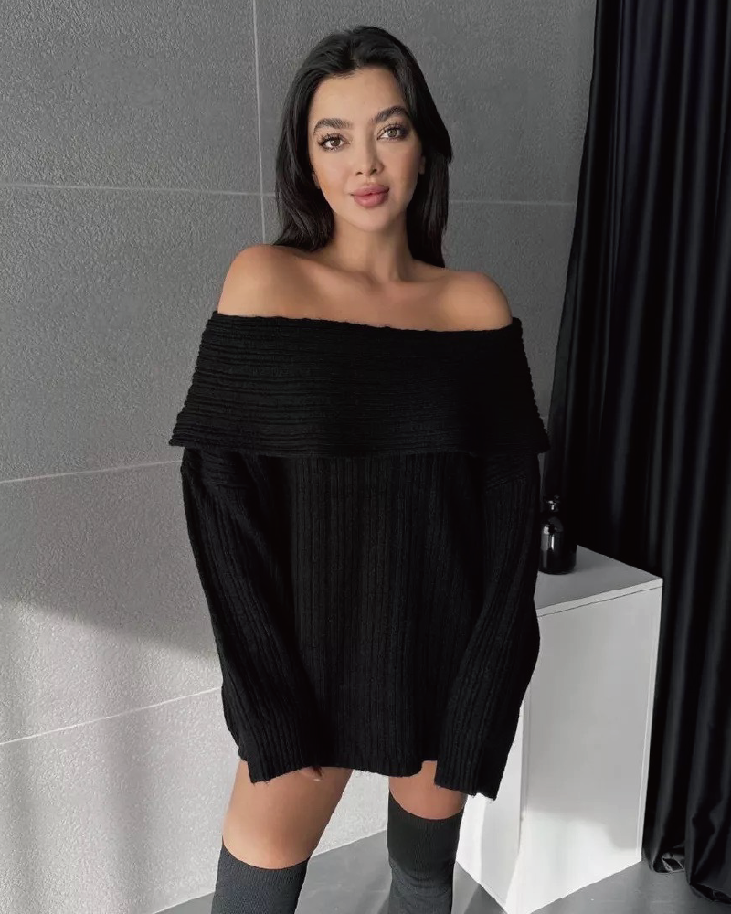 Sweater Love Dress Black