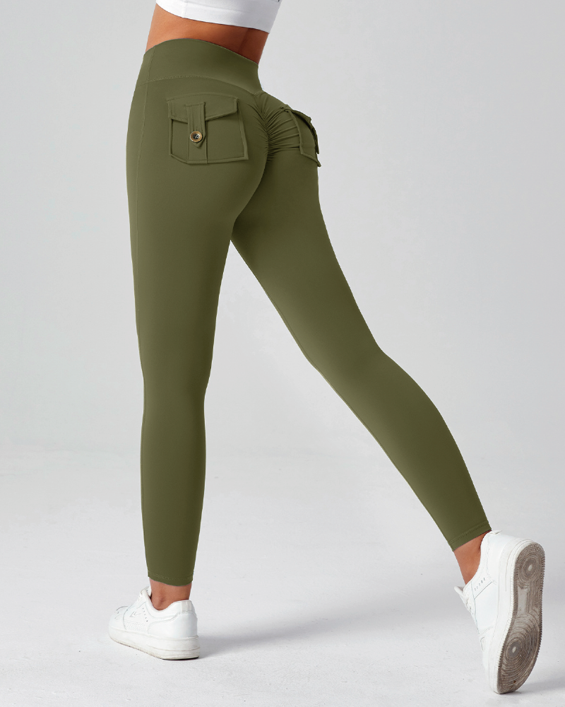 Seamless Cargo Leggings Olive