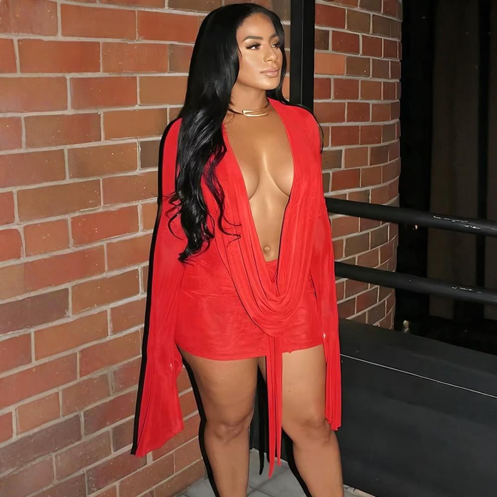 Draped Vacation Mini Dress