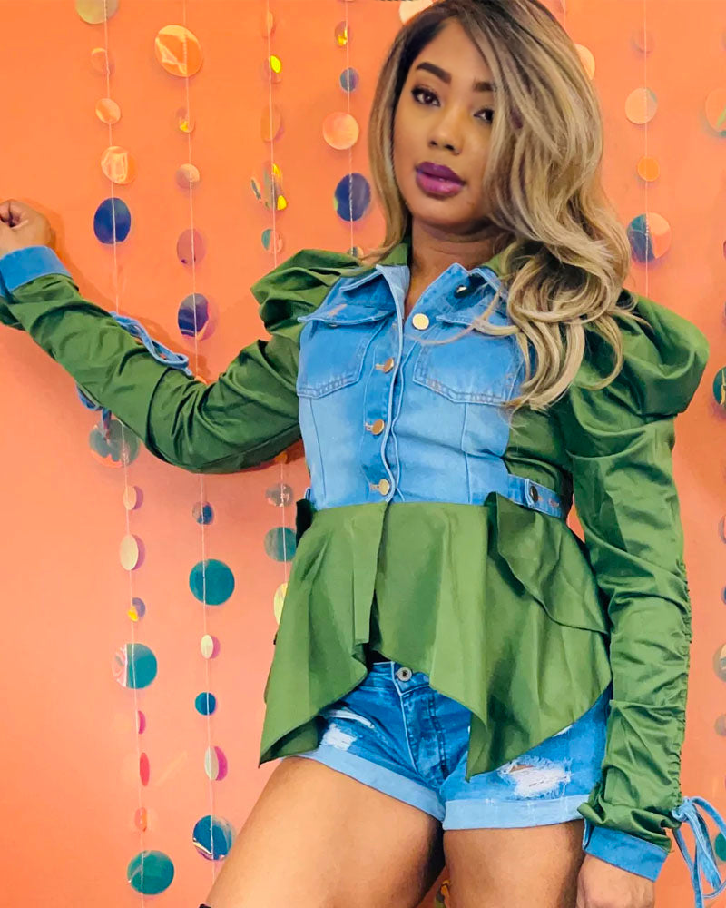 Rich Girl Denim Jacket GREEN
