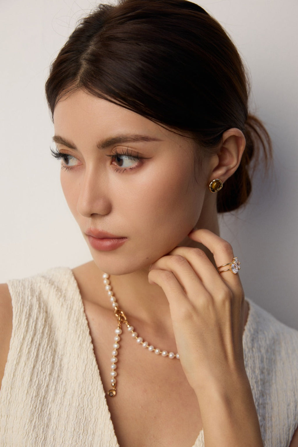 Heart to Heart Simple Zirconia Ring