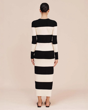 Elegant Stripe Sweater Dress