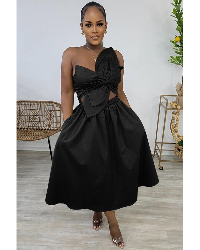 Call Me Fancy Midi Dress Black