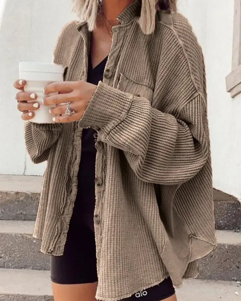 Fall in Line Waffle Shacket