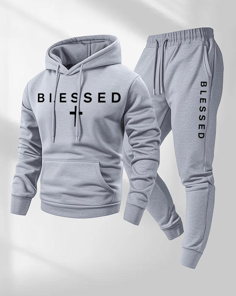 Blessed Print Hoodie Set