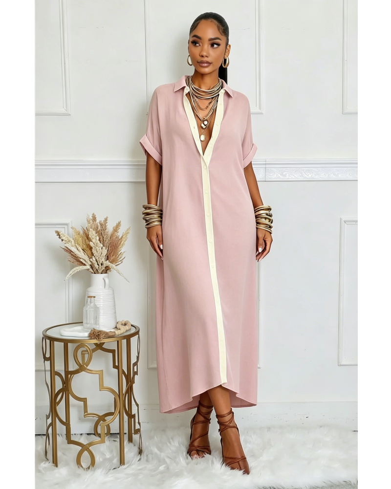 Boho Oversized Shirt Dress