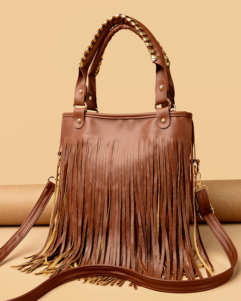 Fringe Handbag Brown
