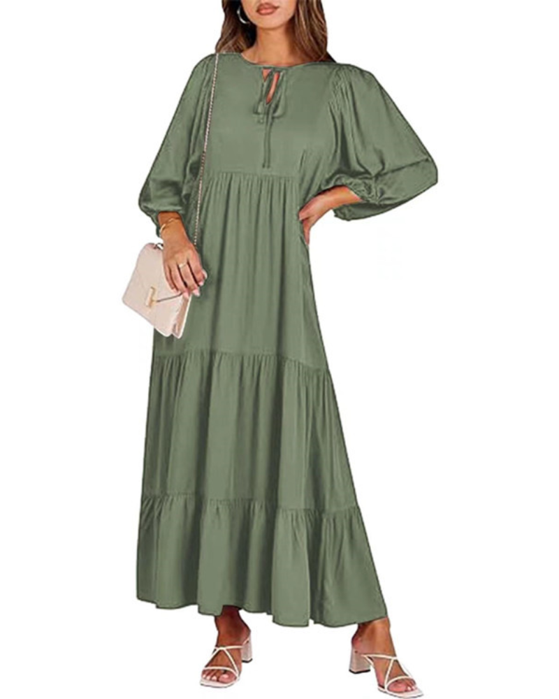 Flow With Me Maxi Dress Army Green