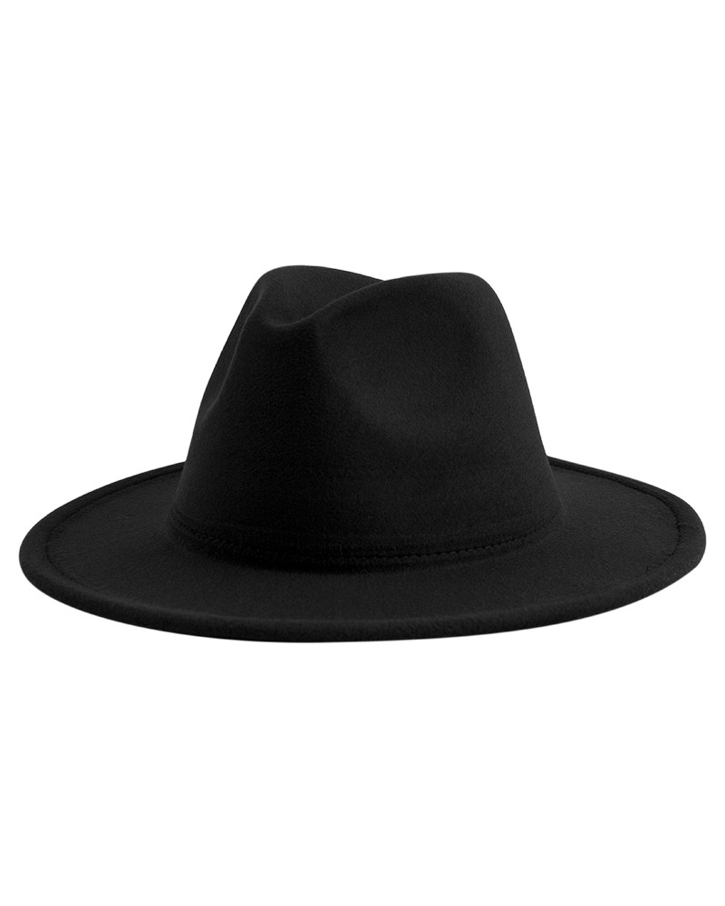 Solid Color Fedora Black