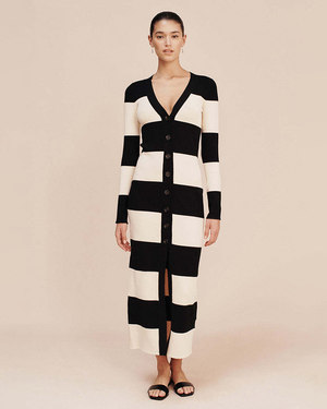 Elegant Stripe Sweater Dress